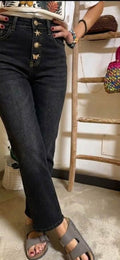 Jeans bottoni gioiello