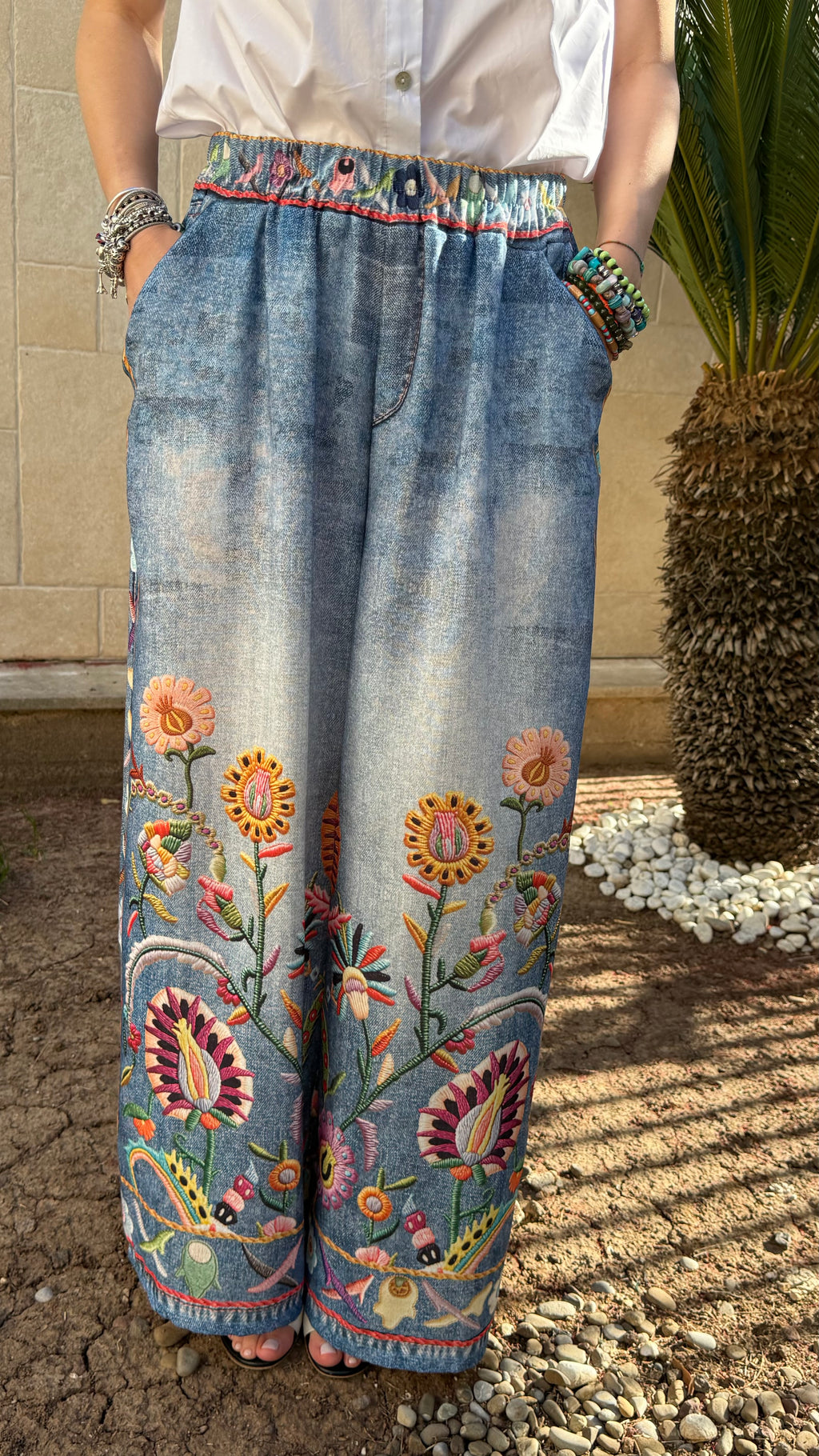 Jeans morbido con stampa
