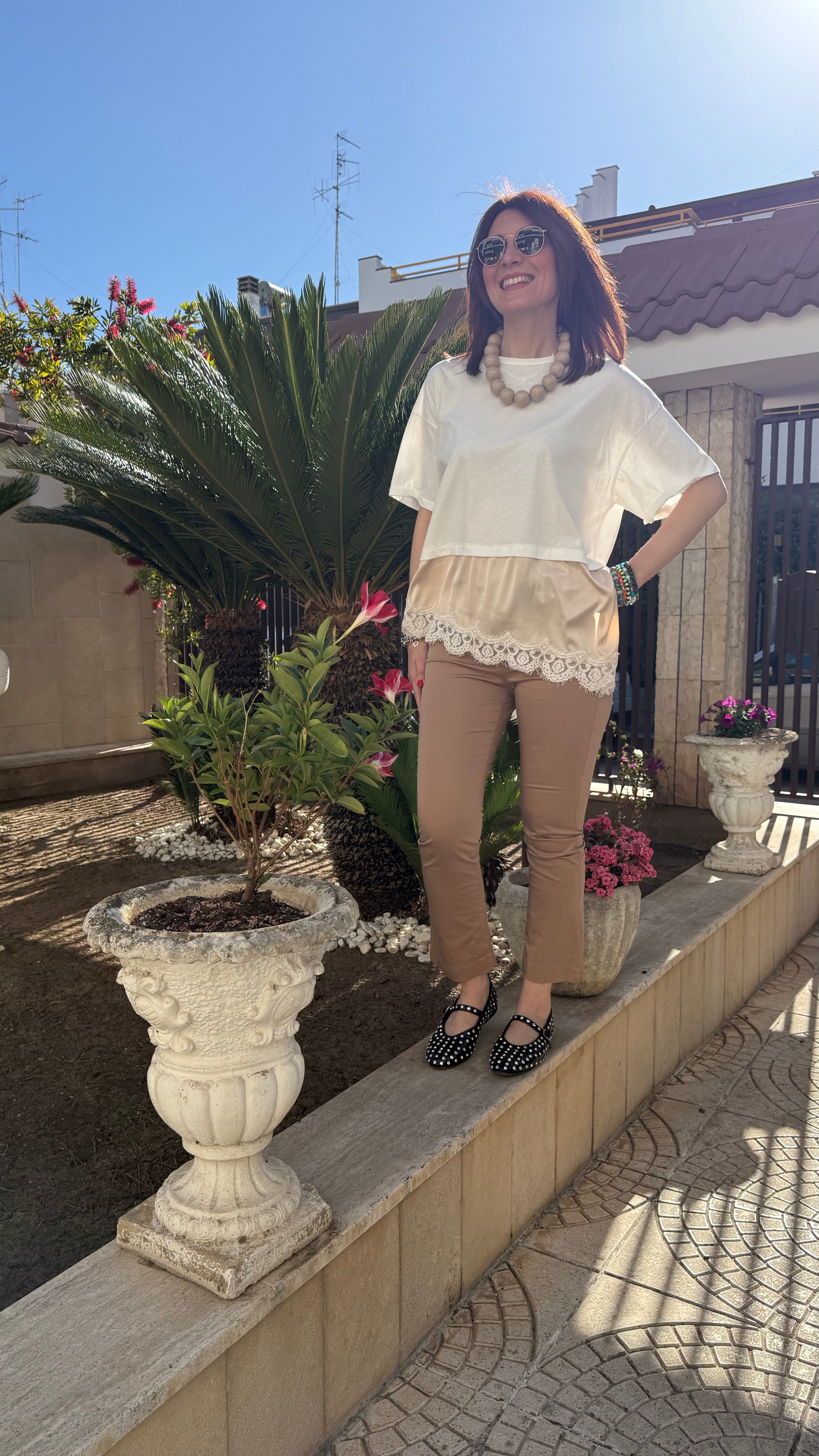 T-shirt in pizzo